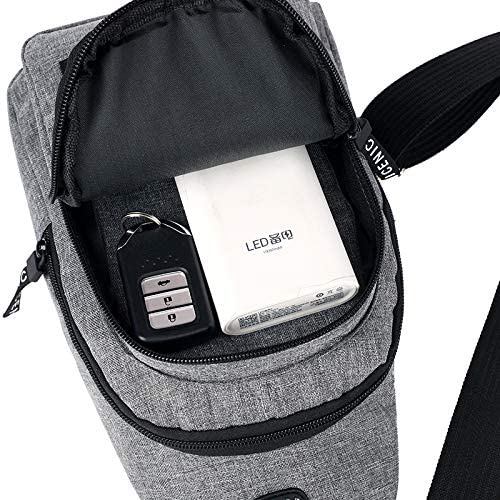 Small Sling Bag Crossbody Chest Shoulder Water Resistant Purse One Strap Travel Bag for Men Women Boys With Earphone Hole - Image 9